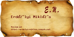 Erdélyi Miklós névjegykártya